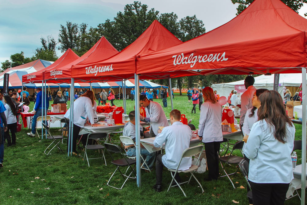 Walgreens team members administered flu shots to guests of honor at the event.