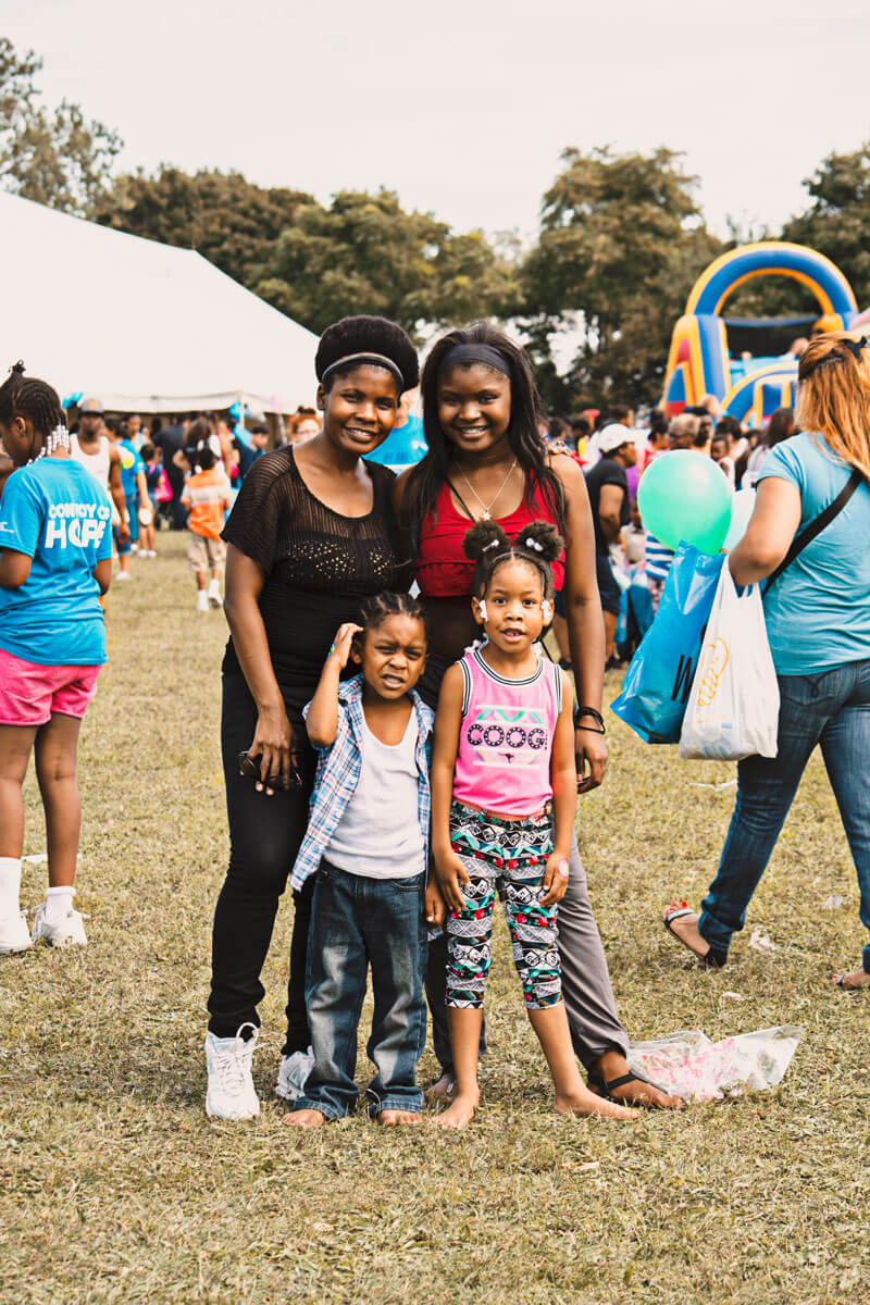 Marquita and her three children were excited about the services and supplies at the event.